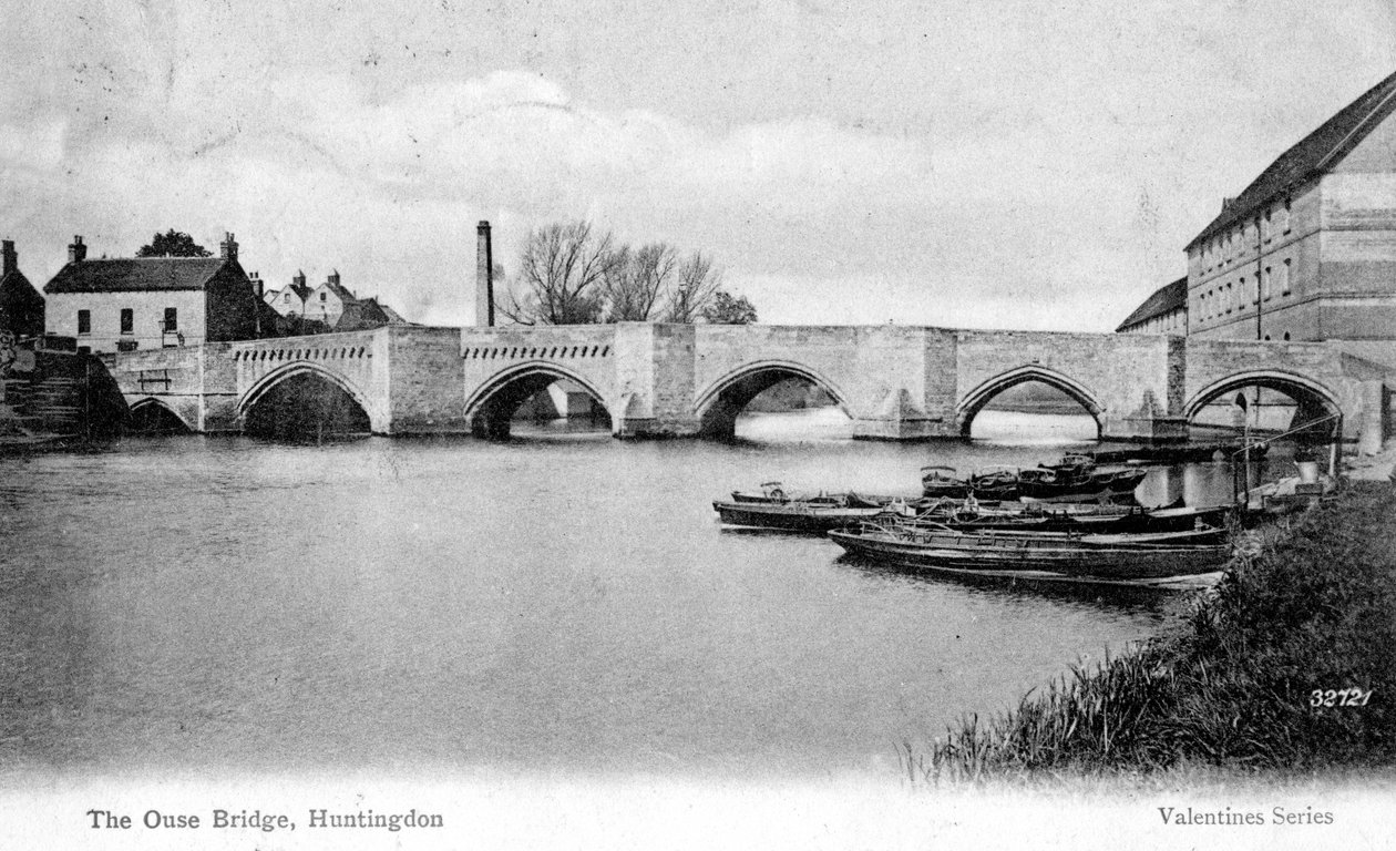 De Ouse-brug, Huntingdon, Cambridgeshire, 1905 door Unbekannt