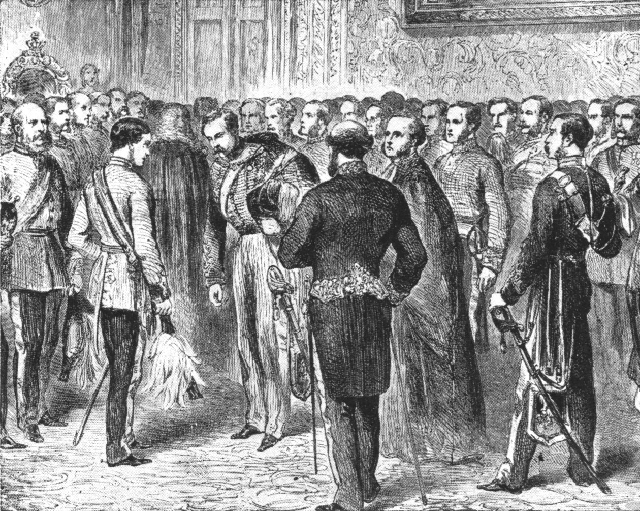 De Prins van Wales houdt zijn eerste ontvangst door Unbekannt