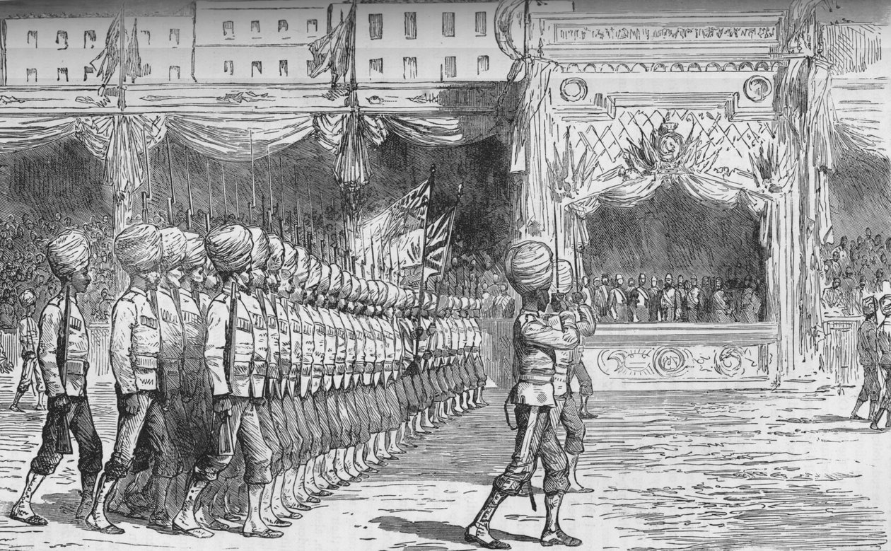 De Parade in Caïro: Mars van de Beloochees, ca. 1880 door Unbekannt