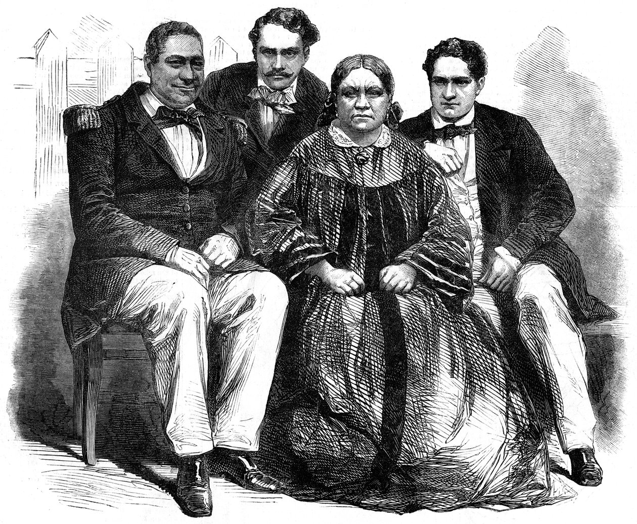 De Koninklijke Familie van Tahiti, 1864 door Unbekannt