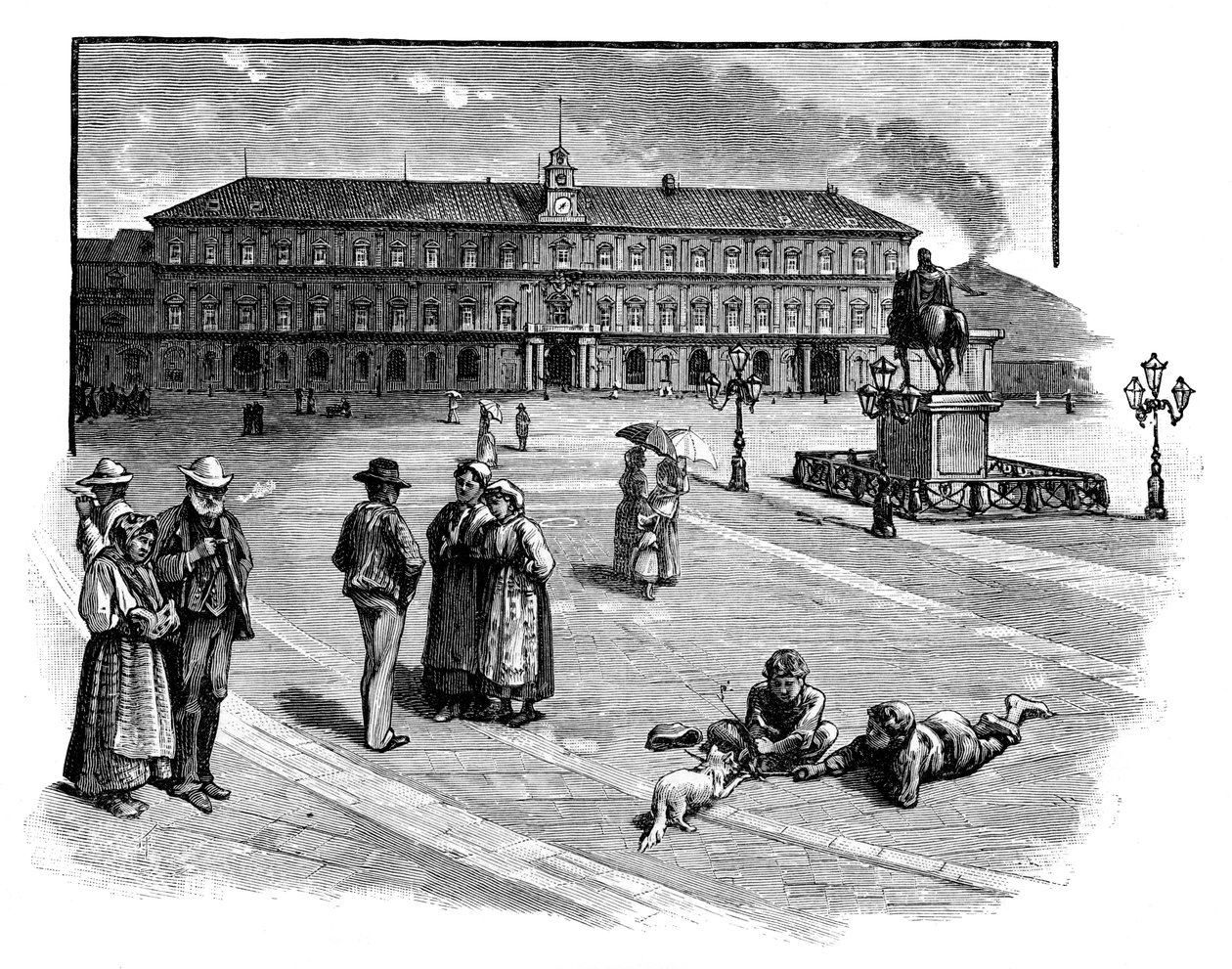 Het Koninklijk Paleis, Napels, Italië, ca. 1888 door Unbekannt
