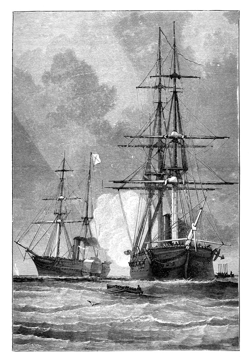 De San Jacinto, stopt de Trent, 1861 door Unbekannt