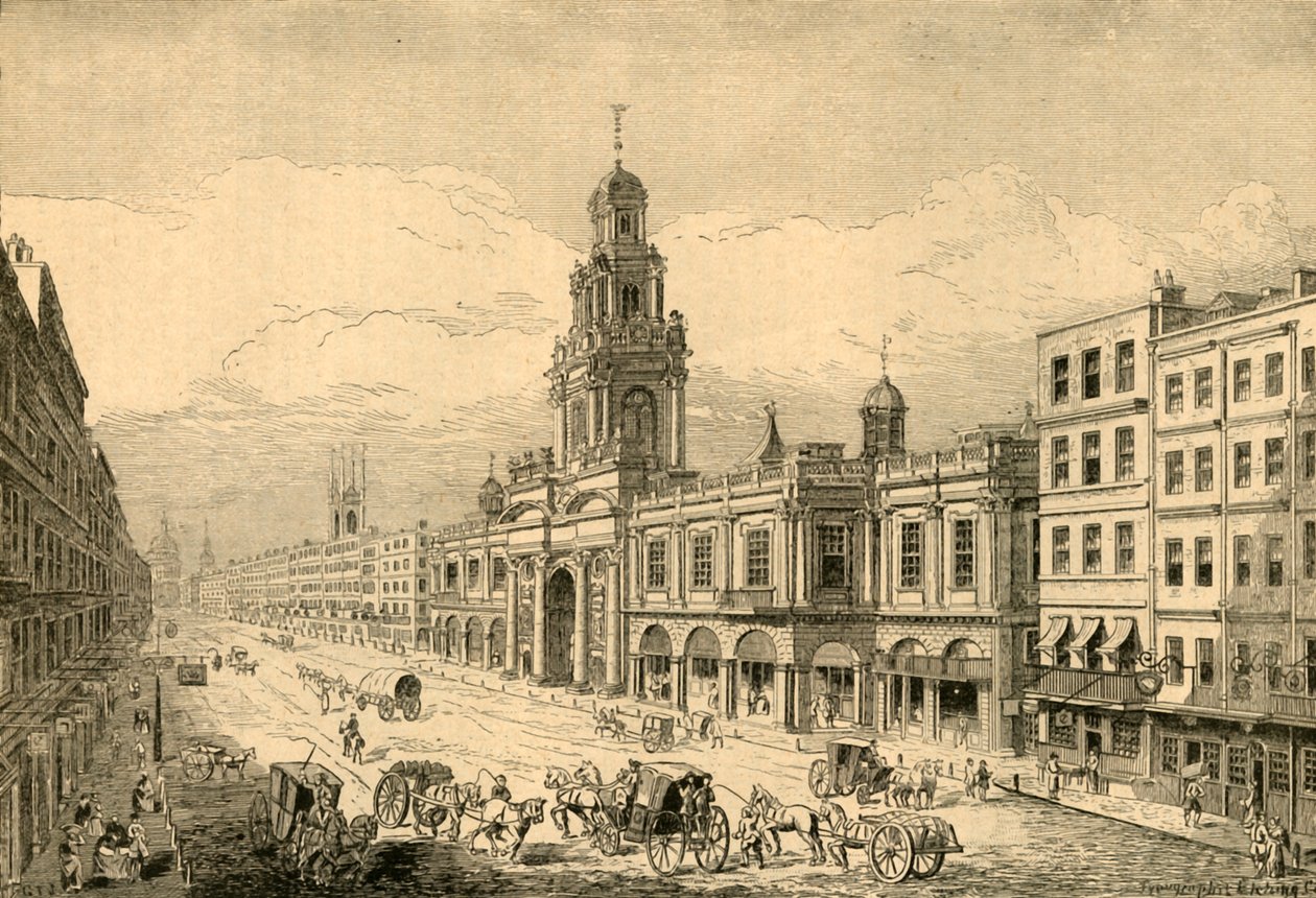 De Tweede Royal Exchange, Cornhill door Unbekannt
