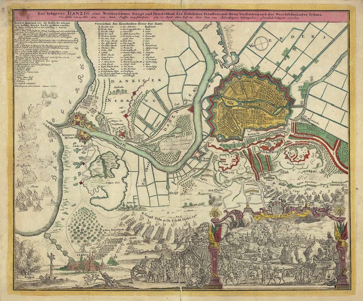 Het beleg van Danzig, 1734, 1730s door Unbekannt