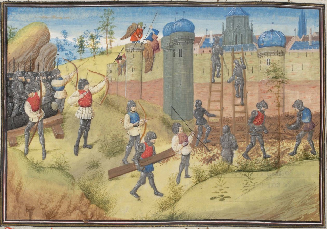 Het Beleg van Jeruzalem, Miniatuur uit de Historia door Willem van Tyrus door Unbekannt