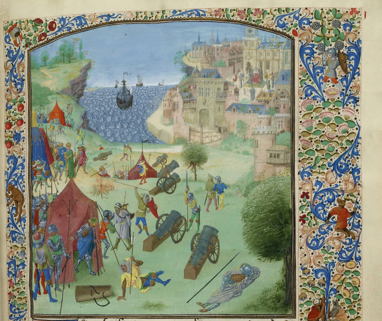 Het Beleg van Lissabon, 1384, ca. 1470-1475 door Unbekannt
