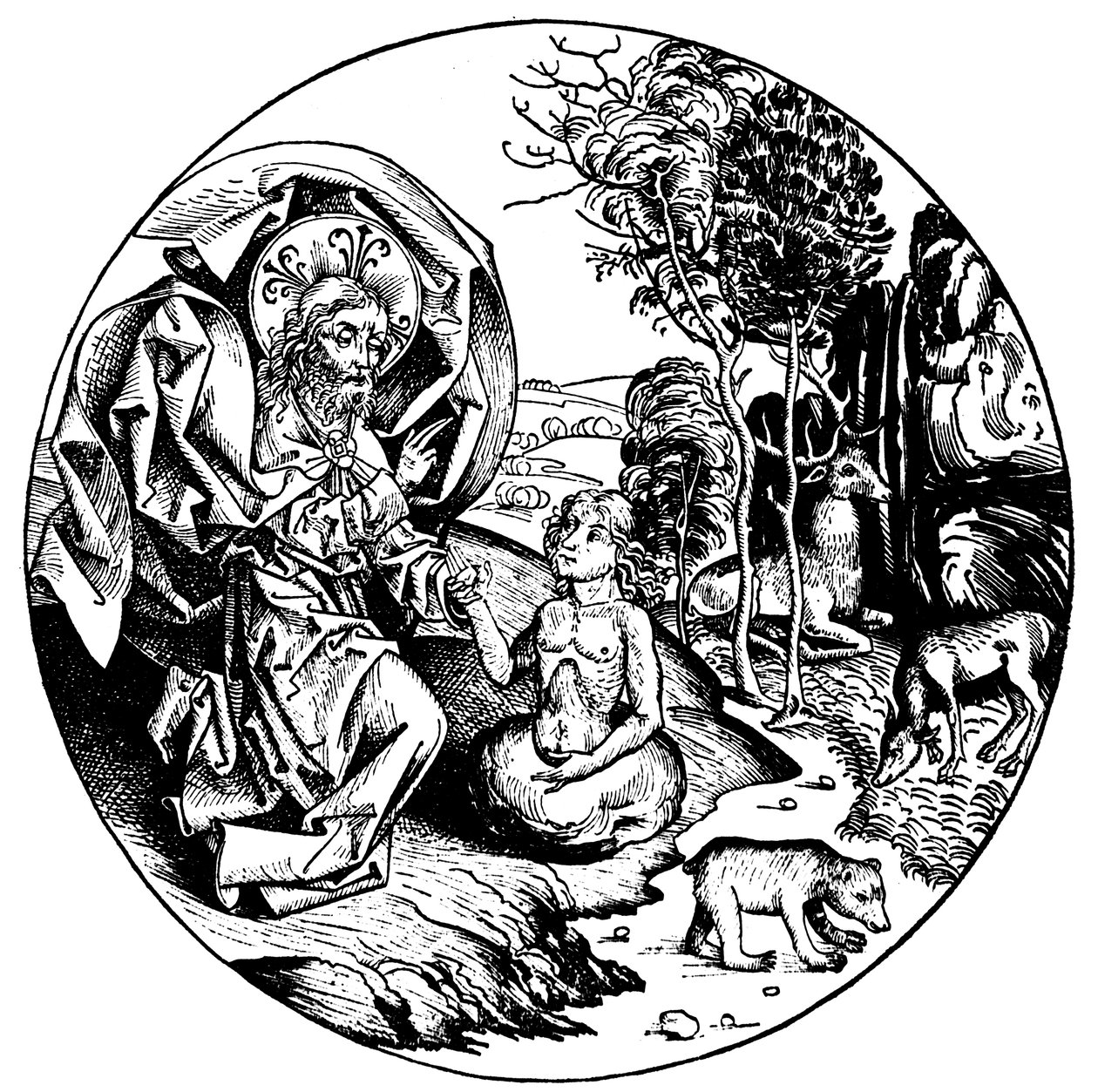 De zesde dag van de schepping, 1493 door Unbekannt
