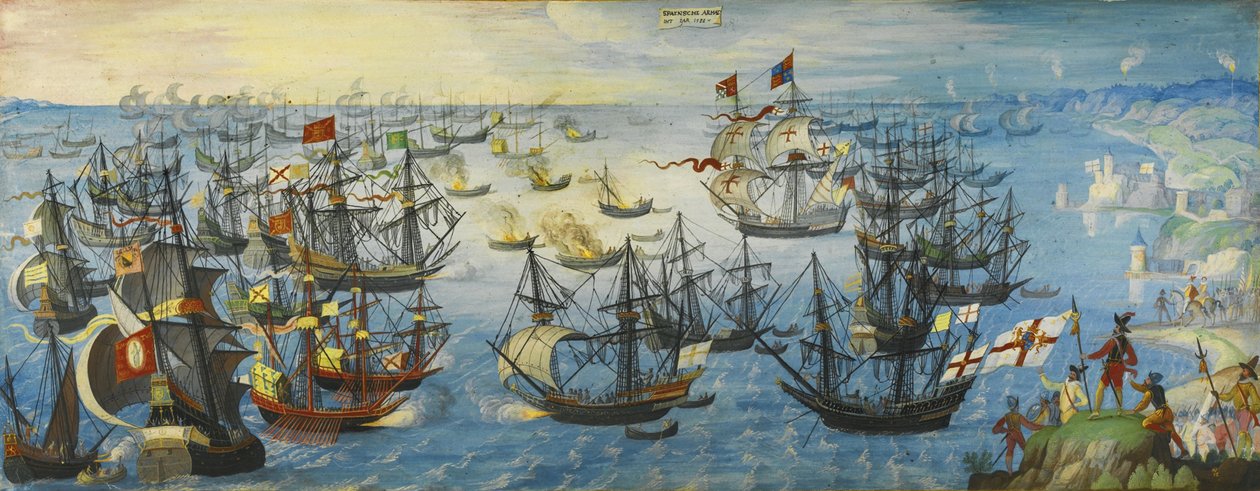 De Spaanse Armada voor de zuidkust van Engeland door Unbekannt
