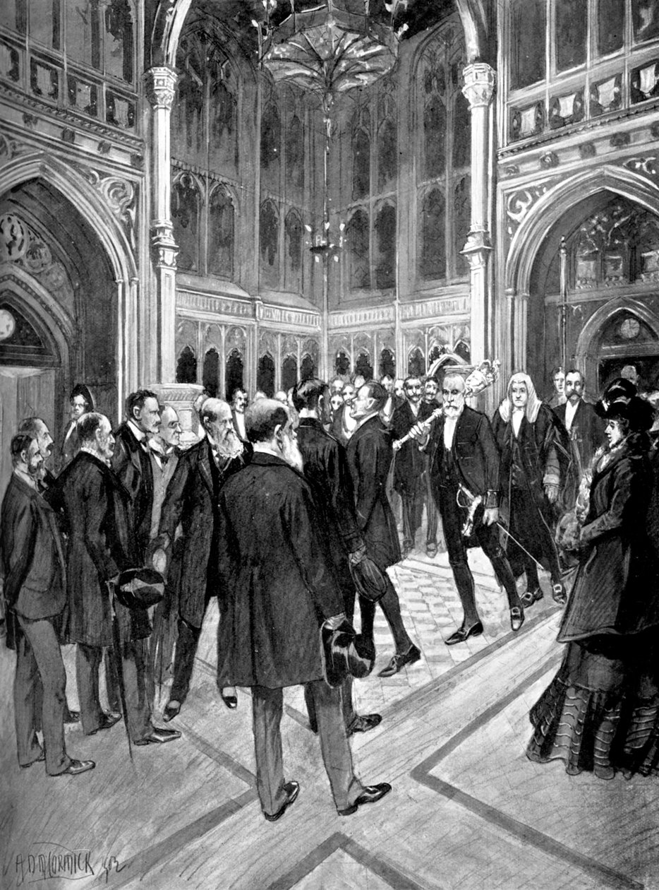 De processie van de Sprekers, Lagerhuis, Palace of Westminster, Londen door Unbekannt