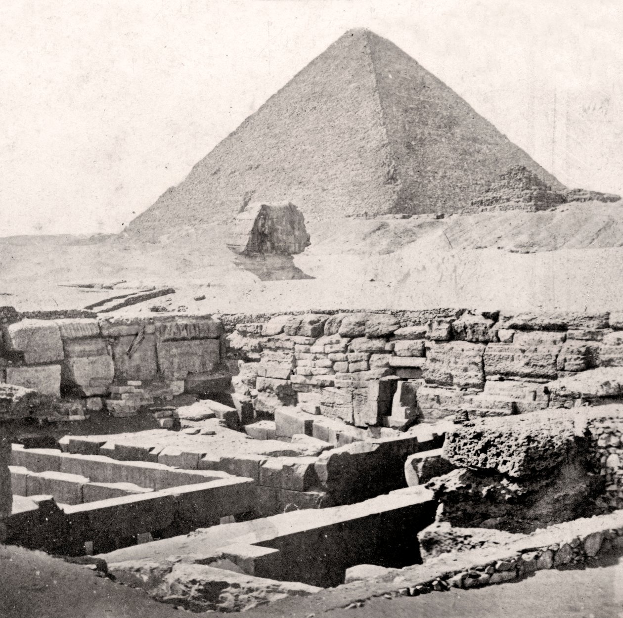 De Sfinx en de Grote Piramide, Egypte, begin 20e eeuw door Unbekannt