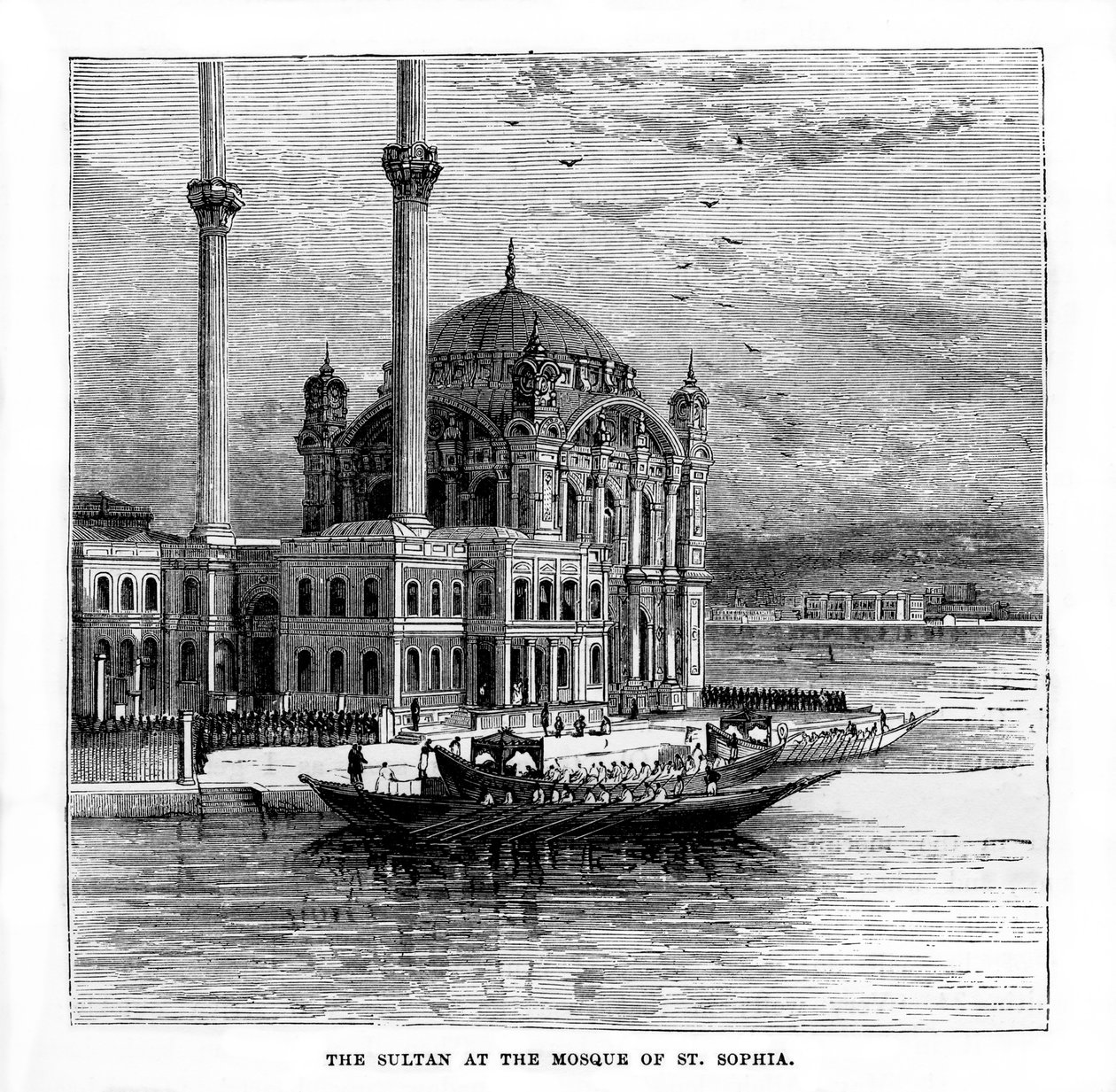 De Sultan in de Moskee van St. Sophia, Constantinopel, Turkije, 19e eeuw door Unbekannt