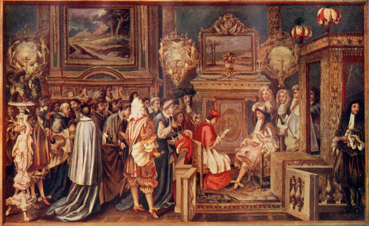 De Zonnekoning Lodewijk XIV van Frankrijk, met zijn schitterende hof, 1664, ca. 1930 door Unbekannt