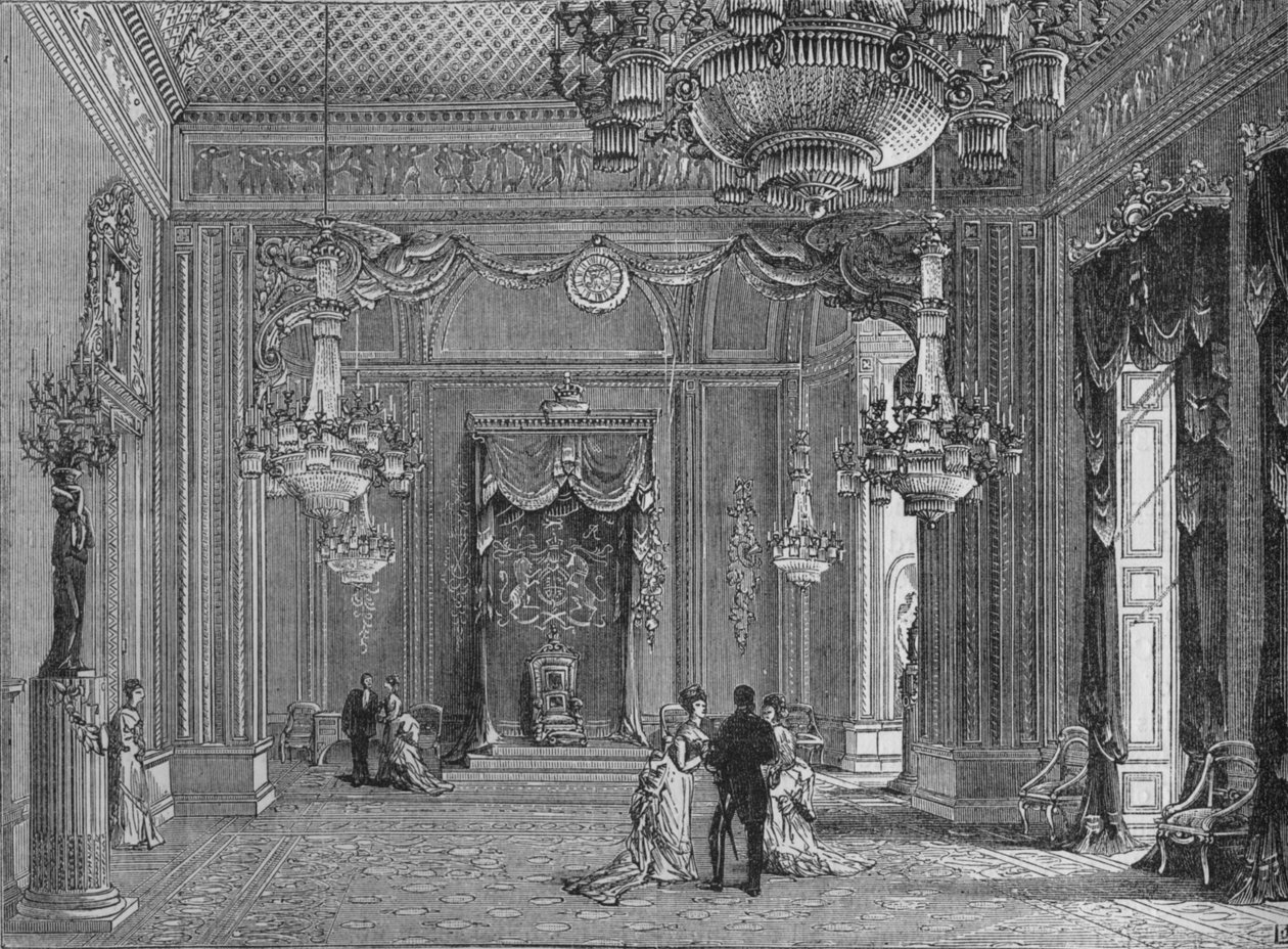 De Troonzaal, Buckingham Palace, Westminster, Londen, ca. 1875 1878 door Unbekannt