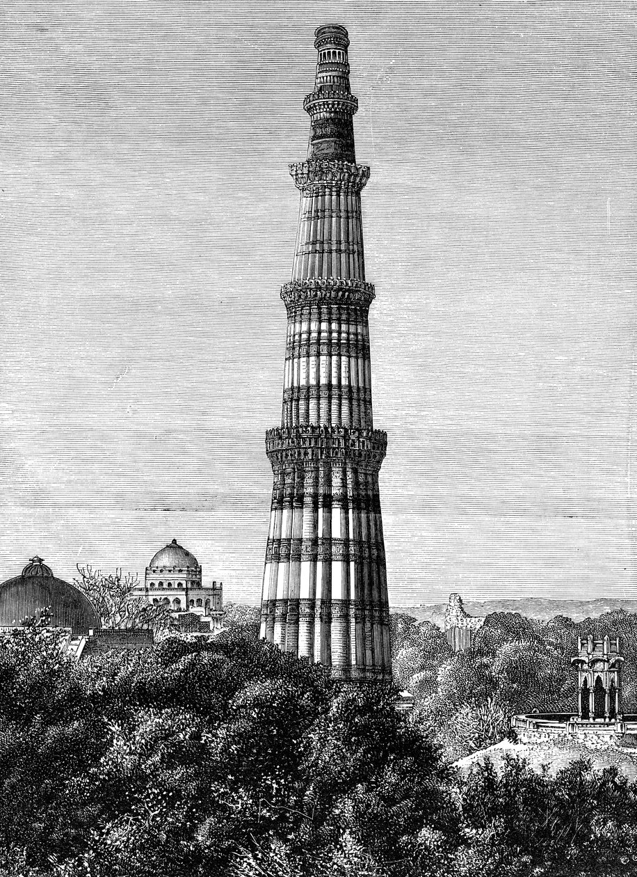 De Toren van Kutar, Delhi, India door Unbekannt