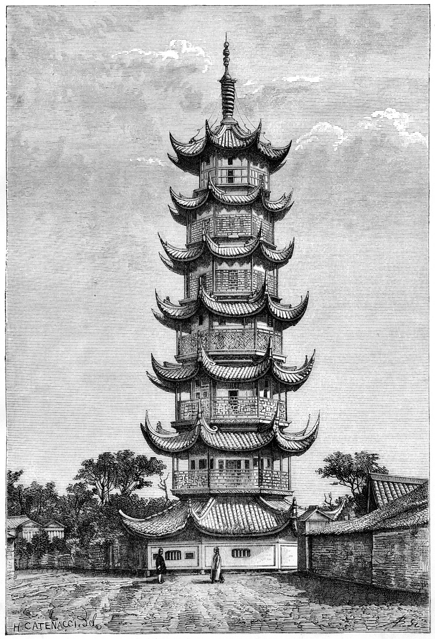 De Toren van Long-Hua, Shanghai, China, 1895 door Unbekannt
