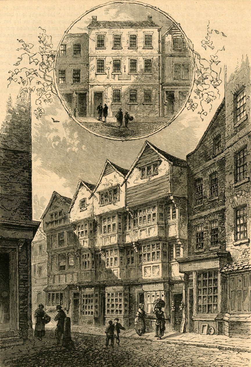 De Trompet, later de Hertog van York, Shire Lane, 1778. Elias Ashmoles Huis, 1897 door Unbekannt