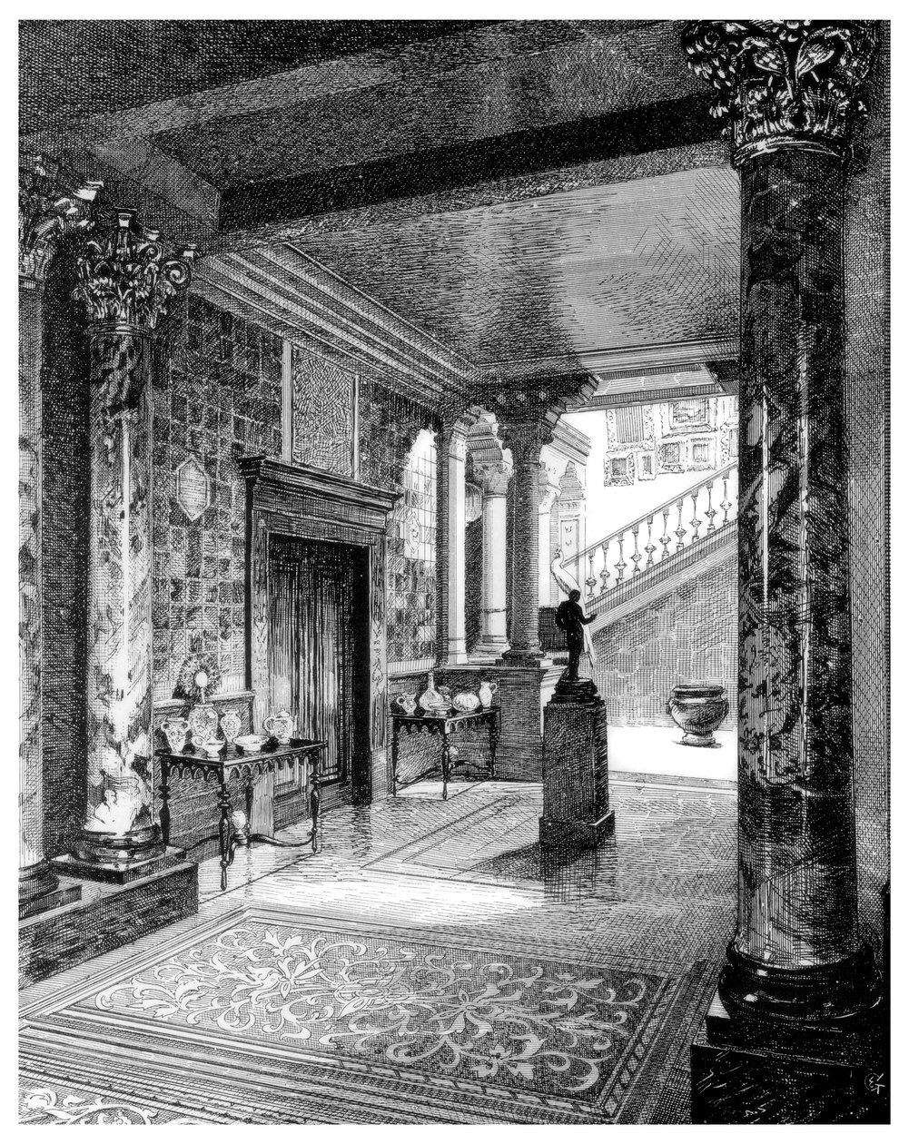De Vestibule, ca. 1880-1882 door Unbekannt