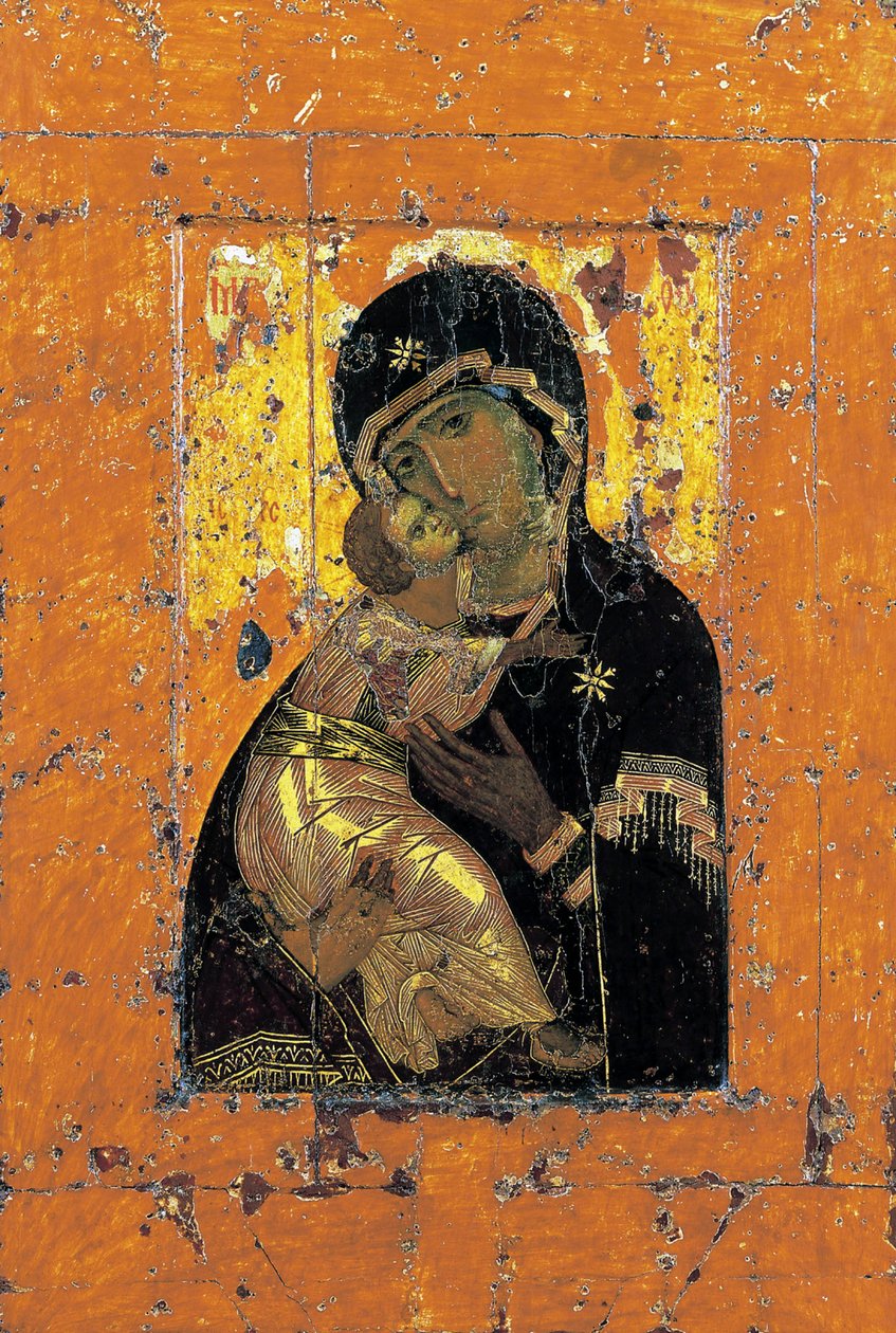 De Maagd van Vladimir, Byzantijns icoon, begin 12e eeuw door Unbekannt