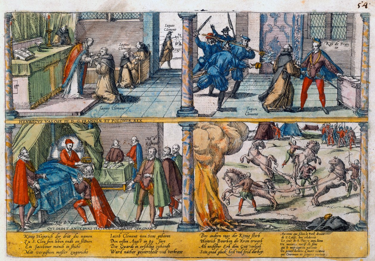 De moord op Hendrik III van Frankrijk, 1589 door Unbekannt