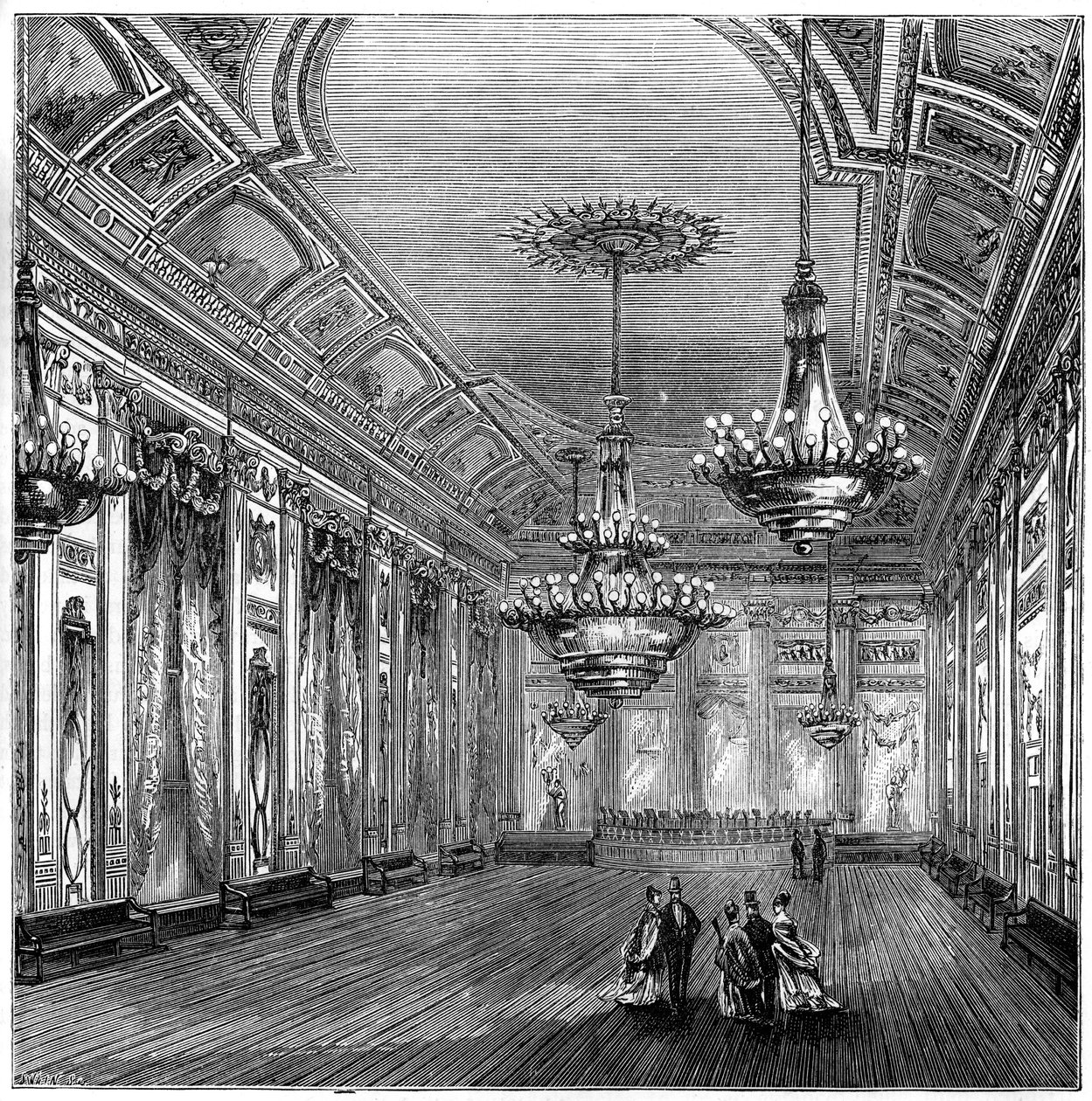 De balzaal in Willis Rooms, Londen, 1891 door Unbekannt