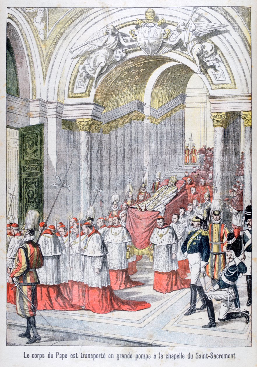 Het lichaam van paus Leo XIII overgebracht naar de kapel van het Heilig Sacrament, Vaticaan, 1903 door Unbekannt