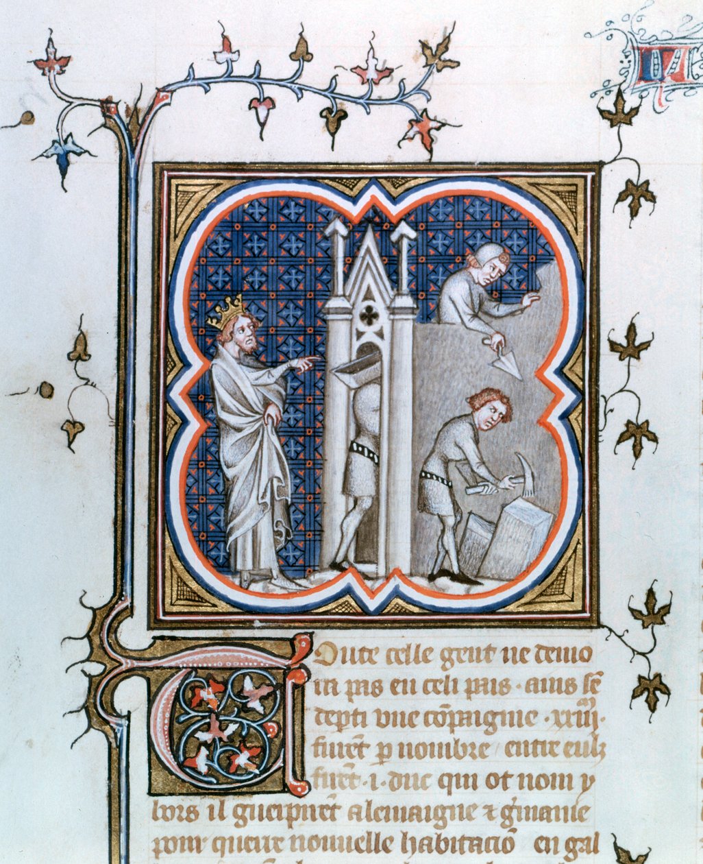 De bouw van Parijs, 1375-1380 door Unbekannt