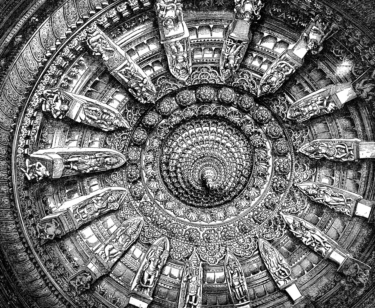 Het plafond van een Jaina heiligdom in Mount Abu, Rajasthan, India, 1895 door Unbekannt