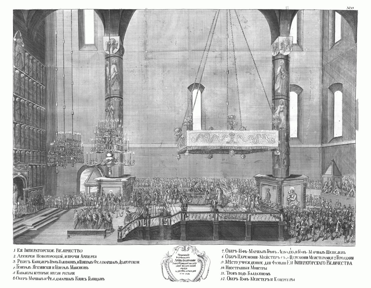 De kroning van Anna Ioannovna op 30 april 1730, 1730 door Unbekannt
