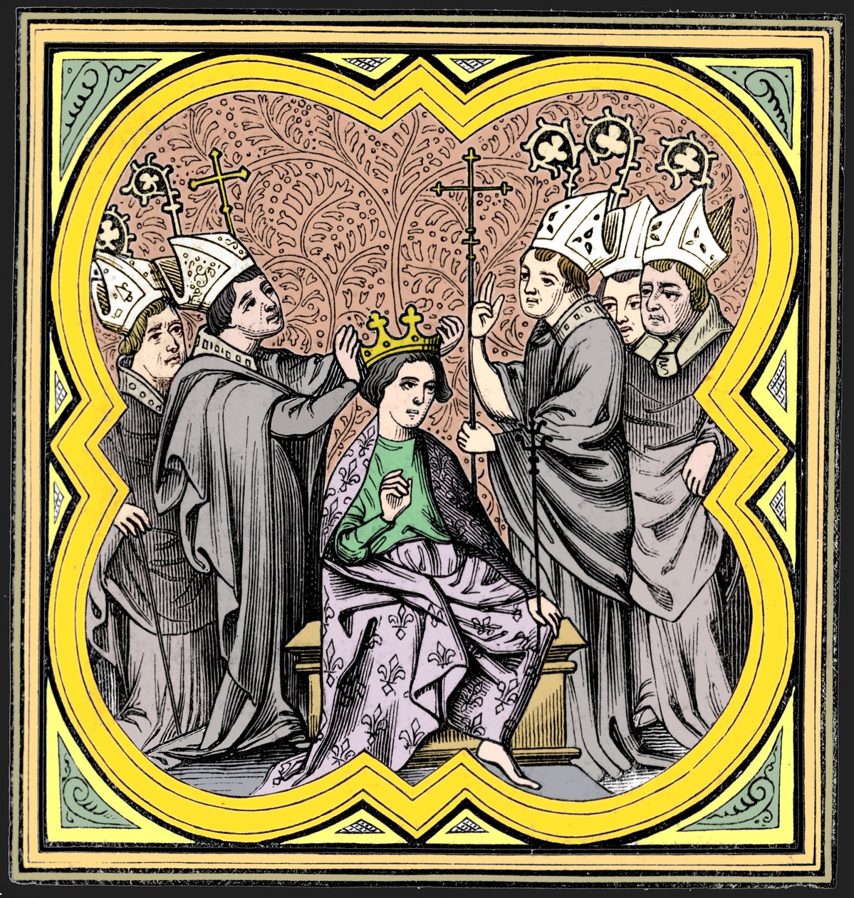 De kroning van Karel de Grote 712-814, 14e eeuw, 1849 door Unbekannt