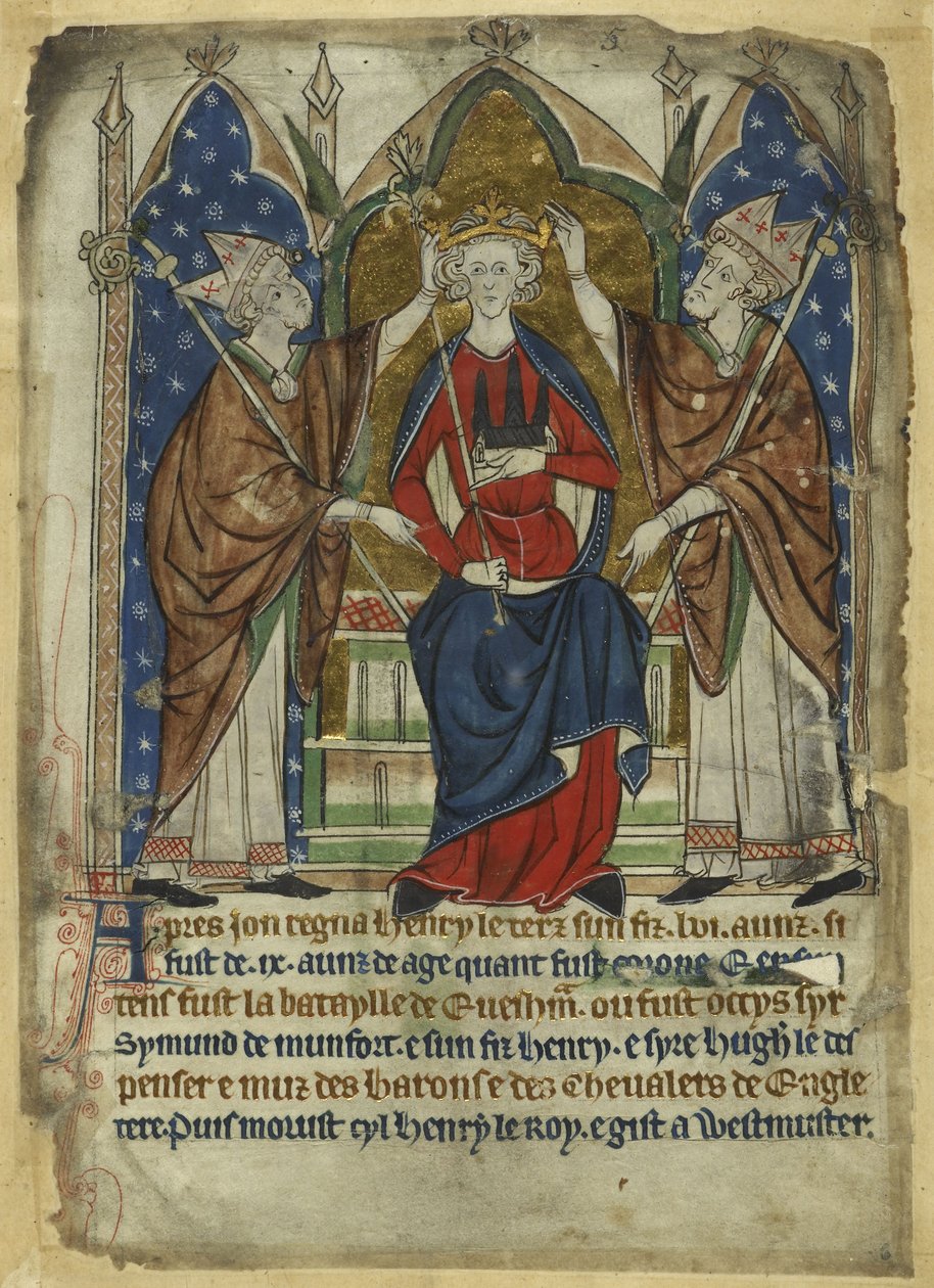 De kroning van koning Hendrik III, 13e eeuw door Unbekannt