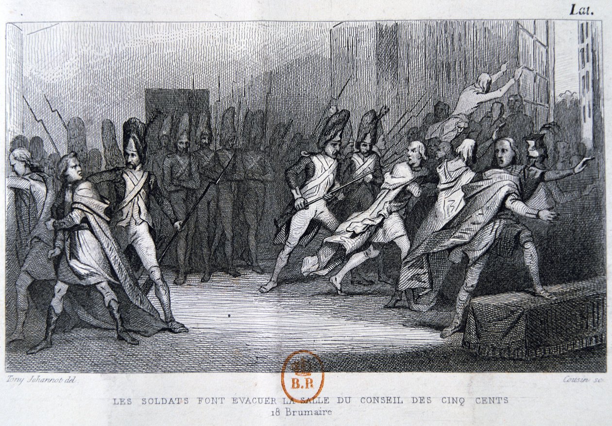 De staatsgreep van de 18e Brumaire 9 november, 1799, 19e eeuw door Unbekannt