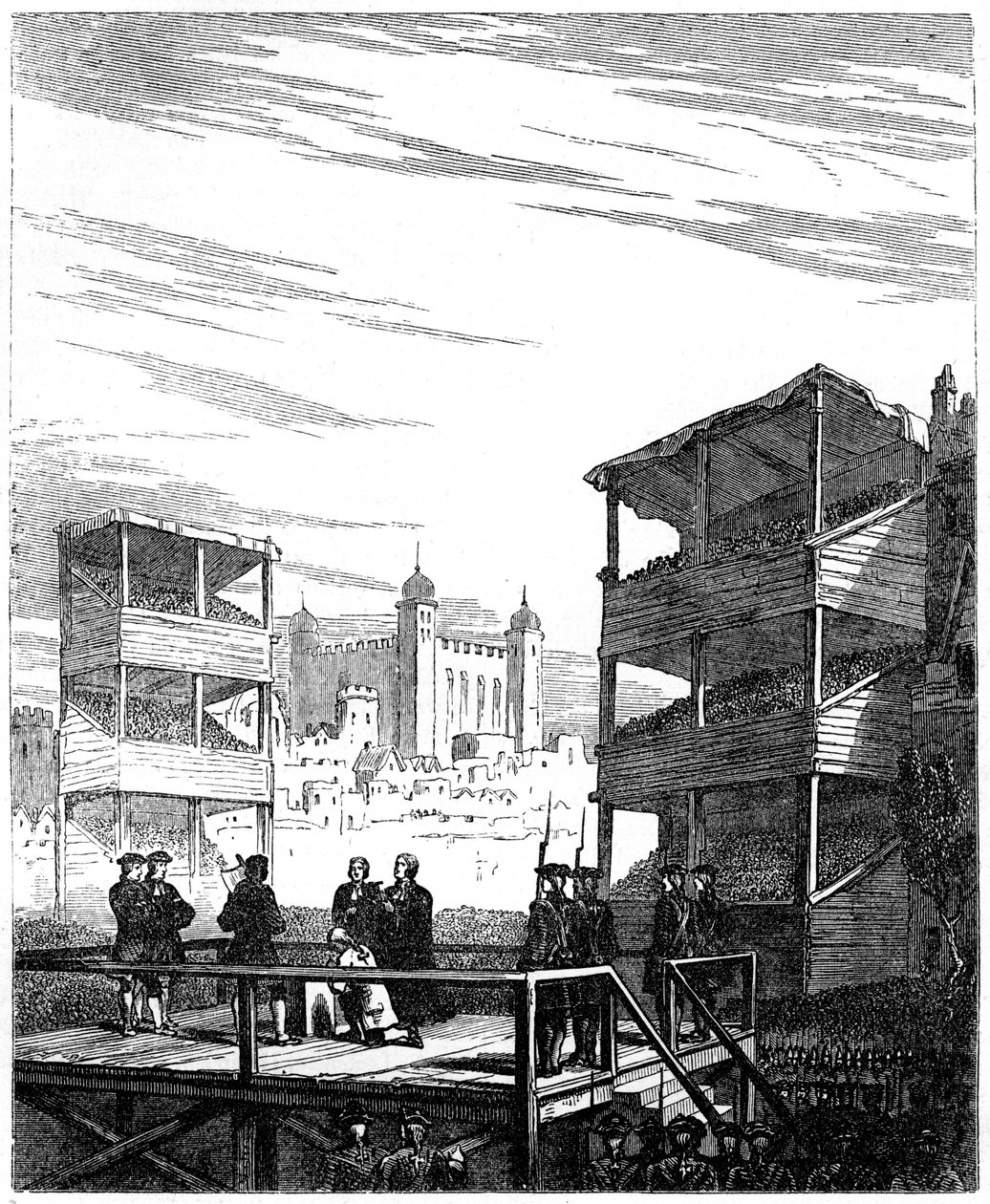 De executie van Lord Derwentwater op Tower Hill, Londen, 1716, 19e eeuw door Unbekannt