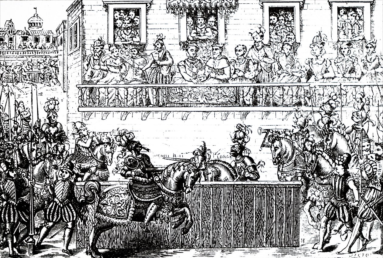 De fatale verwonding van koning Hendrik II van Frankrijk door Unbekannt
