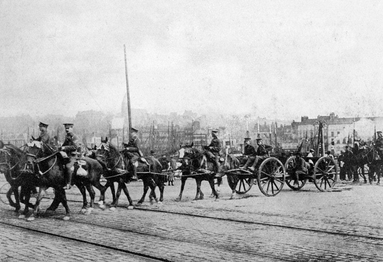 De eerste eenheden van de British Expeditionary Force in Boulogne, Noord-Frankrijk door Unbekannt