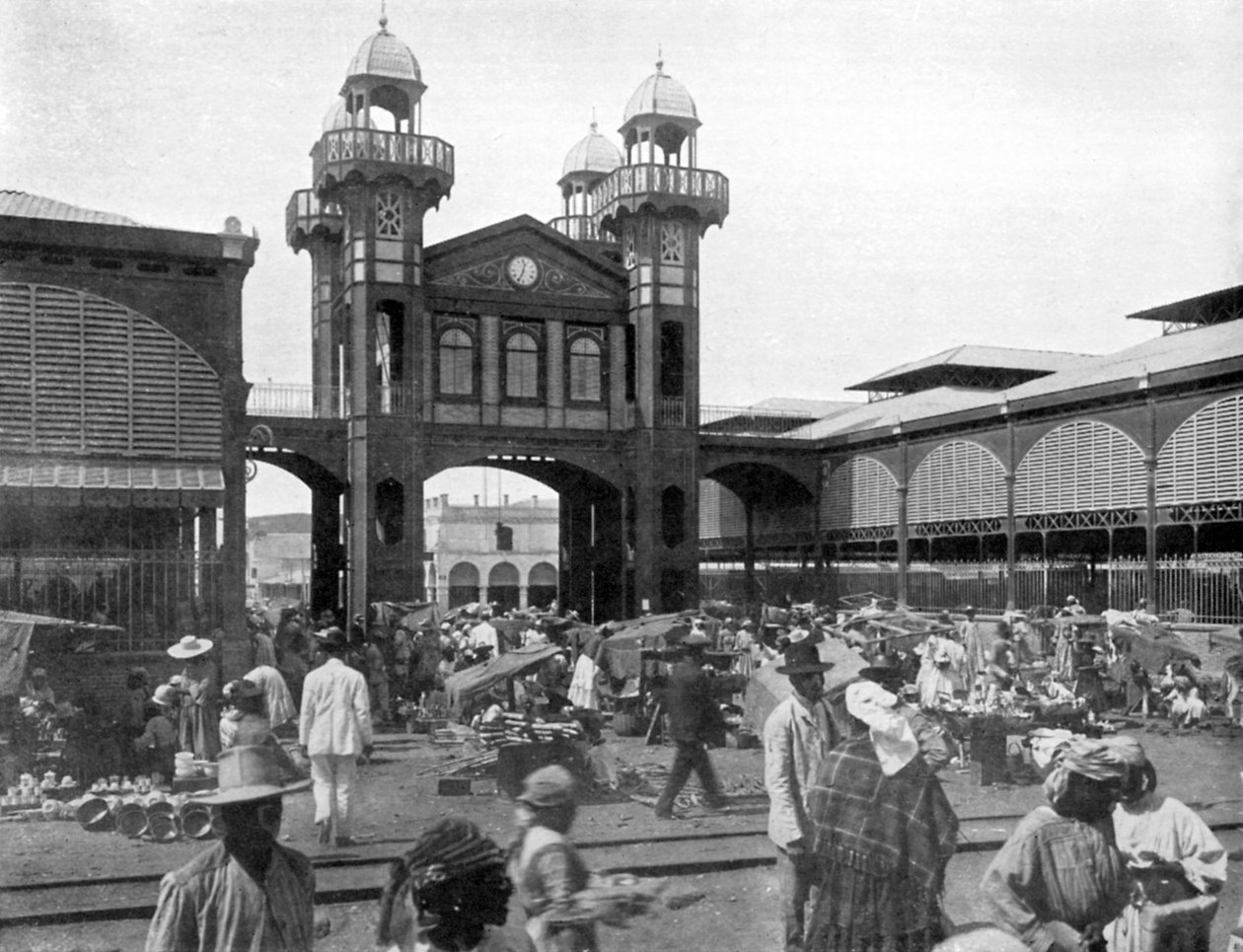De markt, Port-au-Prince, Haïti, 1926 door Unbekannt