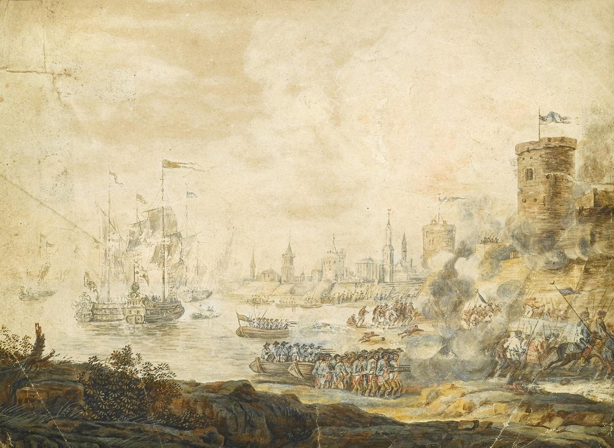 De zeeslag bij Chesma op 5 juli 1770, 18e eeuw door Unbekannt