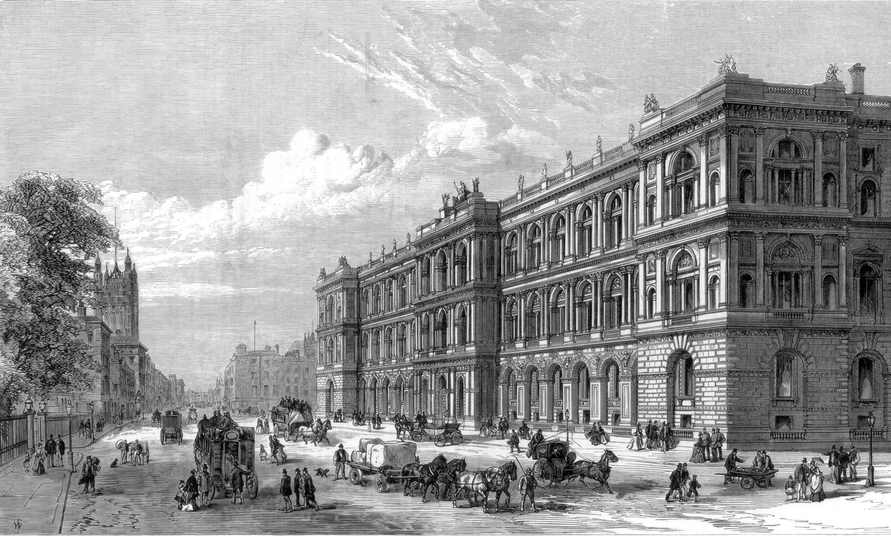 Het Nieuwe Huis en Koloniale Kantoren, Parliament Street, Westminster, Londen door Unbekannt