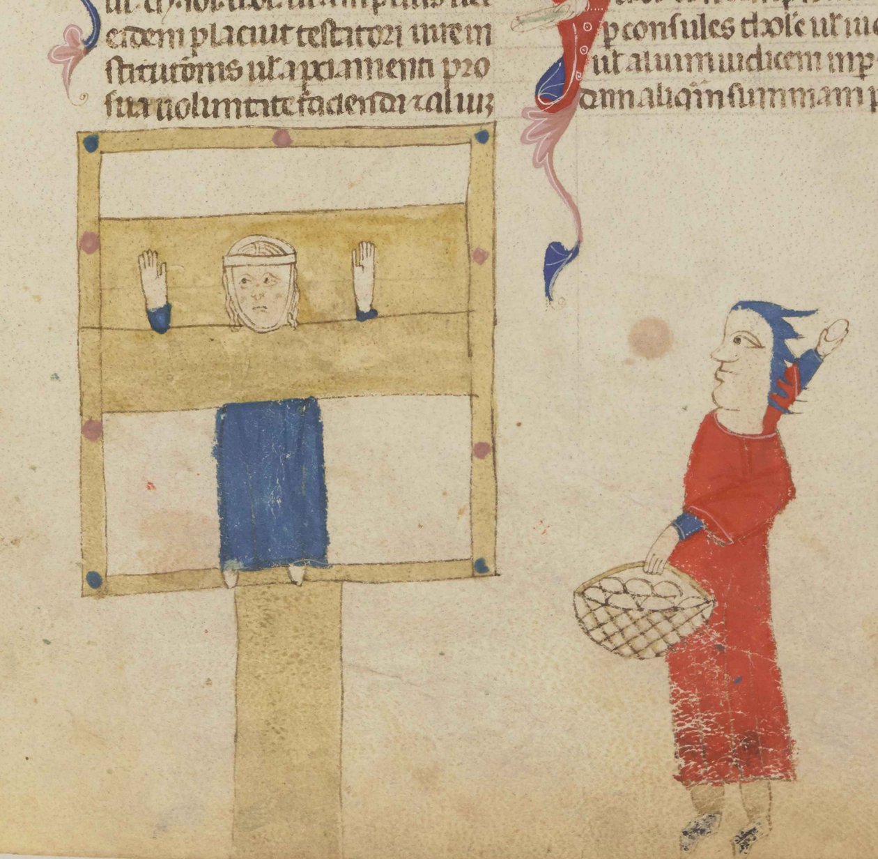 De schandpaal. Uit de Coutumes de Toulouse door Unbekannt