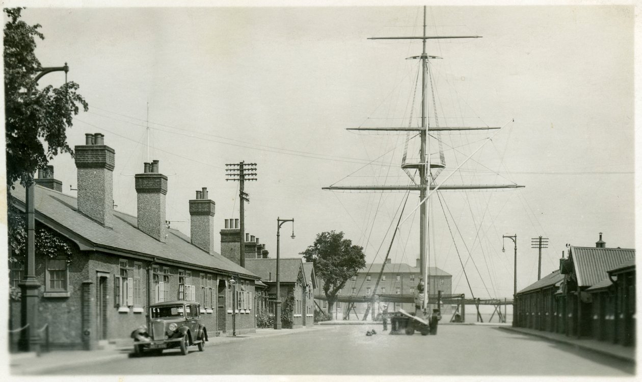 Het achterdek, Koninklijke Marine opleidingsinstituut, Shotley, Suffolk, 1936 door Unbekannt