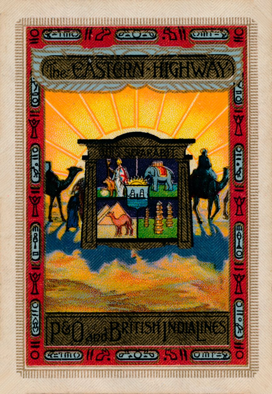 De achterkant van een speelkaart geproduceerd voor P&O en British India Lines, 1925 door Unbekannt