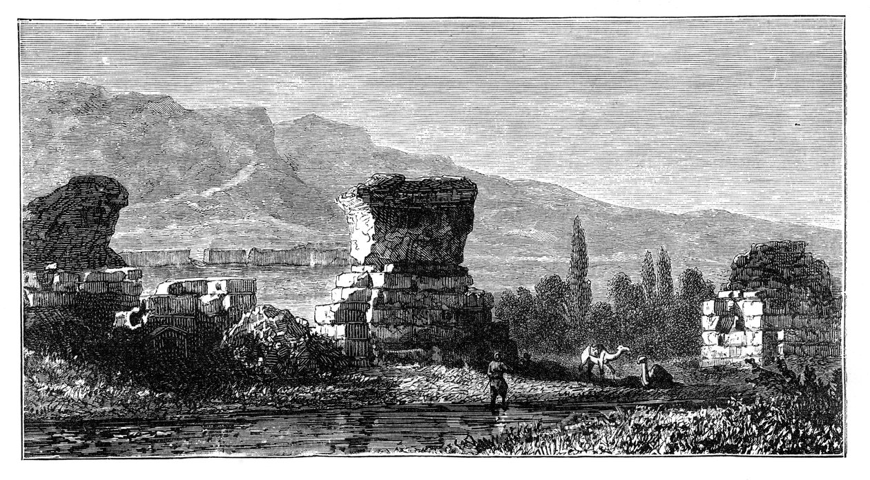 De ruïnes van Sardis, Lydië, Turkije, ca. 1890 door Unbekannt
