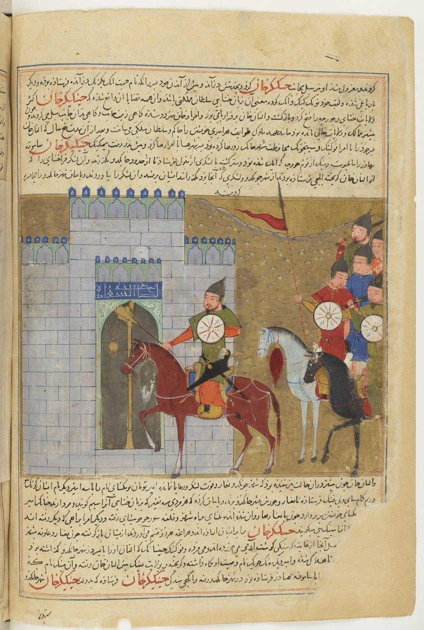 Het beleg van Peking. Miniatuur uit Jami al-tawarikh Universele Geschiedenis, ca. 1430 door Unbekannt