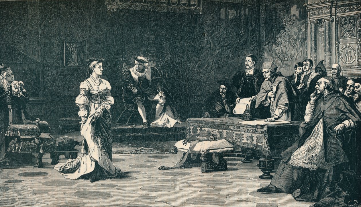 Het proces van Koningin Catherine, 1529 1905 door Unbekannt