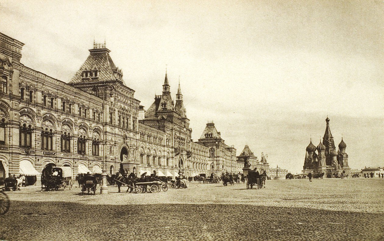 De bovenste handelsrijen op het Rode Plein, Moskou, Rusland, 1910s door Unbekannt