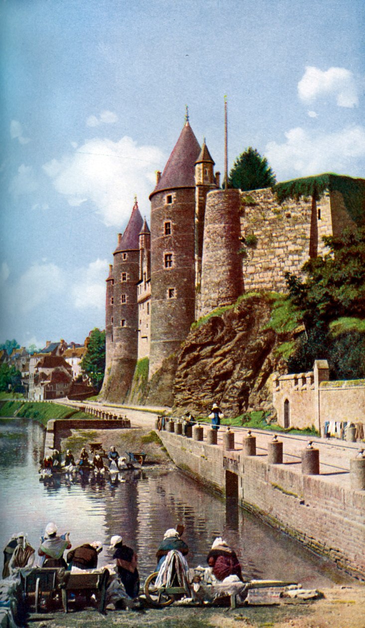 De vrouwen van Josselin doen de was, Bretagne, Frankrijk, ca. 1924 door Unbekannt