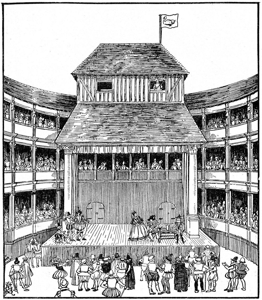 Theater of Schouwburg in de tijd van Elizabeth I door Unbekannt