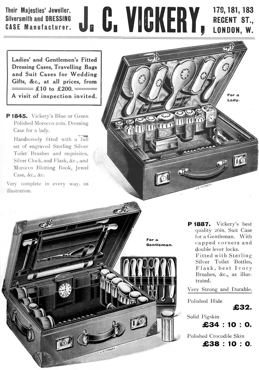 Hun Majesteiten Juwelier, Zilversmid en Toilettasfabrikant. - J. C. Vickery, 1909 door Unbekannt