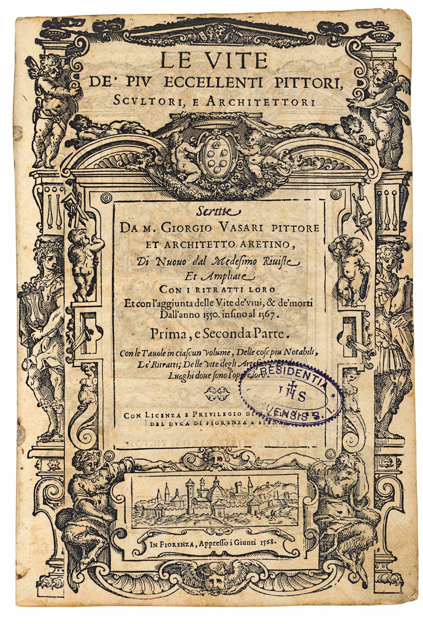 Titelpagina van: Giorgio Vasari, De levens van de meest voortreffelijke Italiaanse schilders, beeldhouwers door Unbekannt