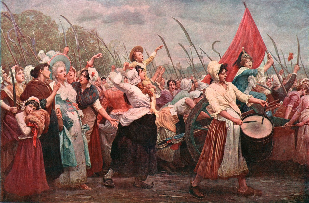 Naar Versailles, een Incident in de Franse Revolutie, c1894, c1902 door Unbekannt