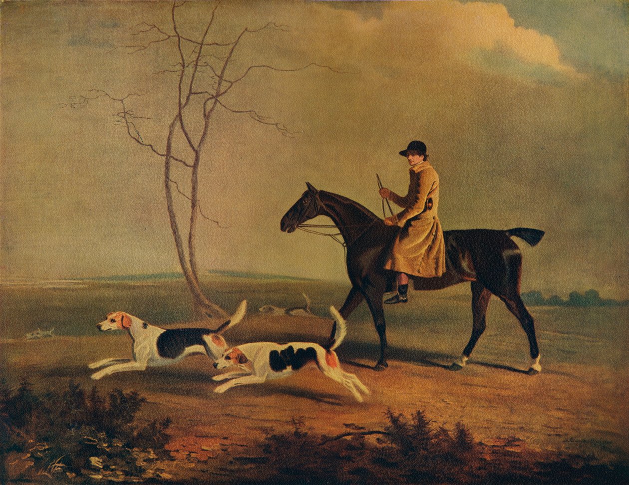 Tom Oldaker, jager van de Berkley Hounds, op Pickle, met de honden, 1800, 1929 door Unbekannt